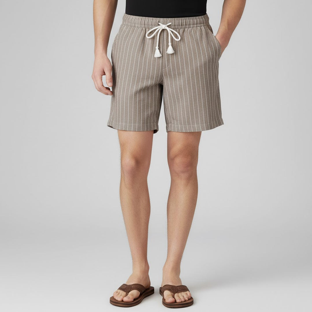 Bermuda Masculina Linho Portofino bege