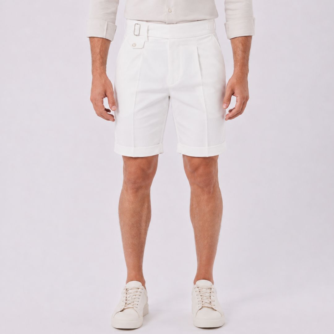 Bermuda Masculina de Alfaiataria Halden branca
