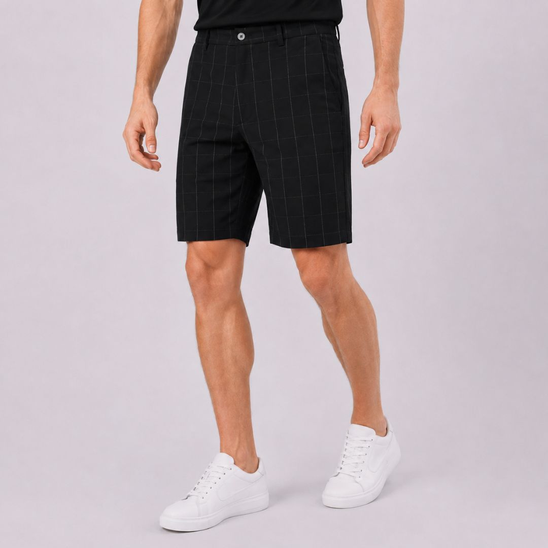 Bermuda Masculina de Alfaiataria Xadrez preto