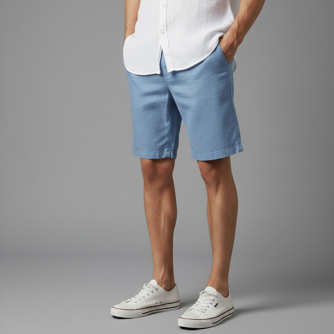 Bermuda Masculino Linho Phuket azul