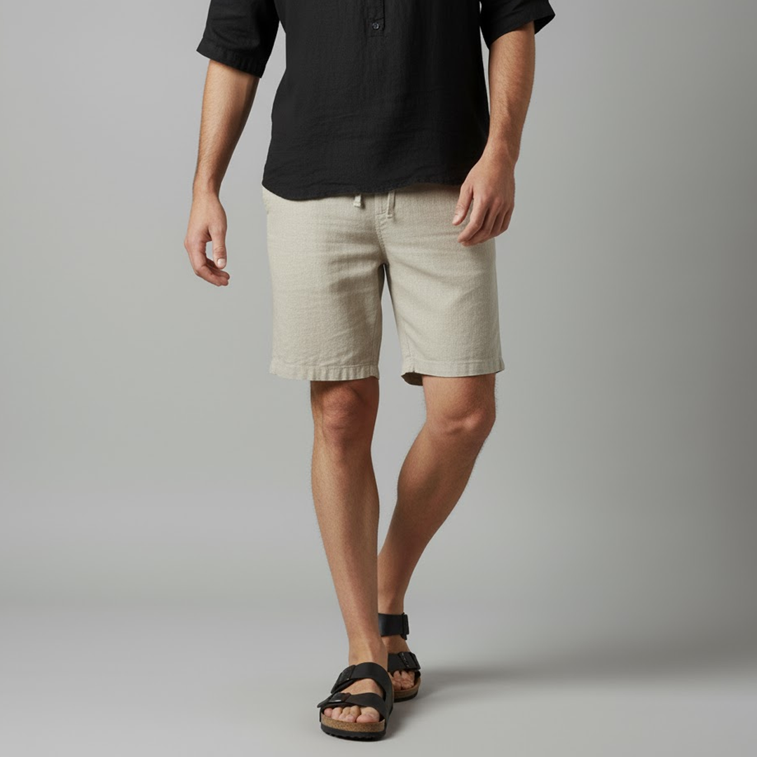 Bermuda Masculina Linho bege