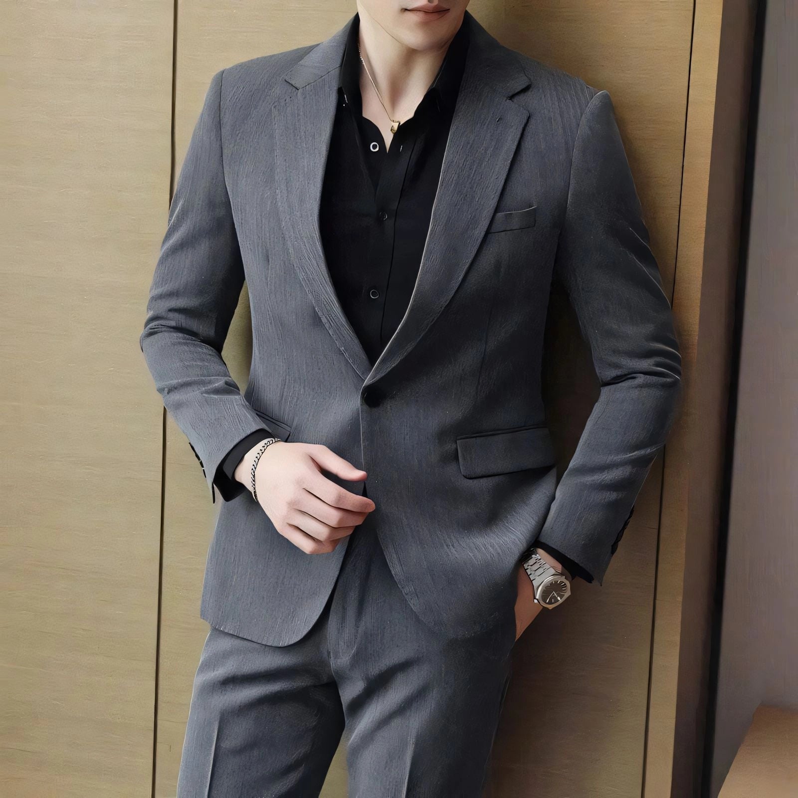 Blazer Masculino Slim Vergast com Lapela Notched