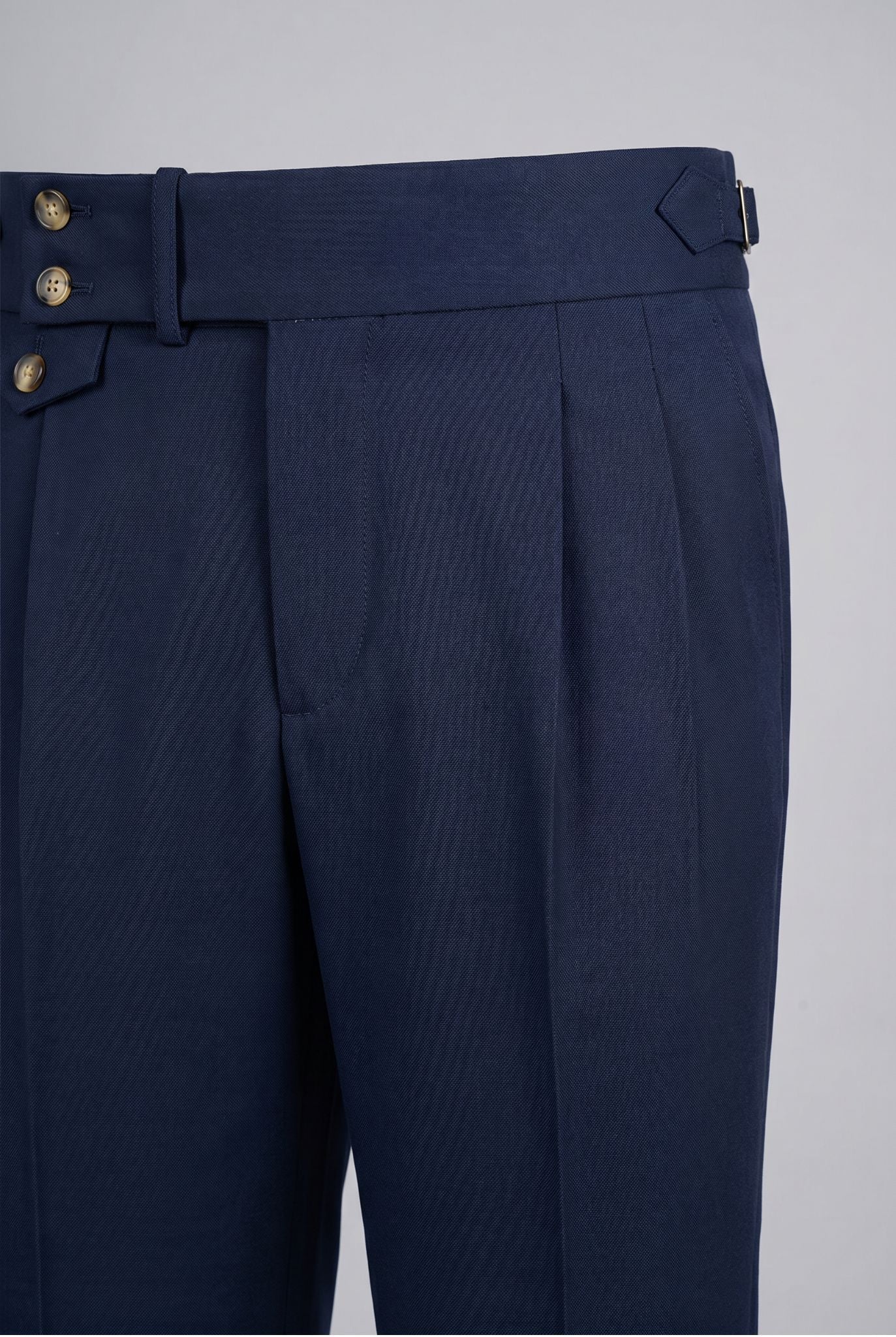Calça Alfaiataria Masculina em Poliviscose Acetinada Azul Marinho