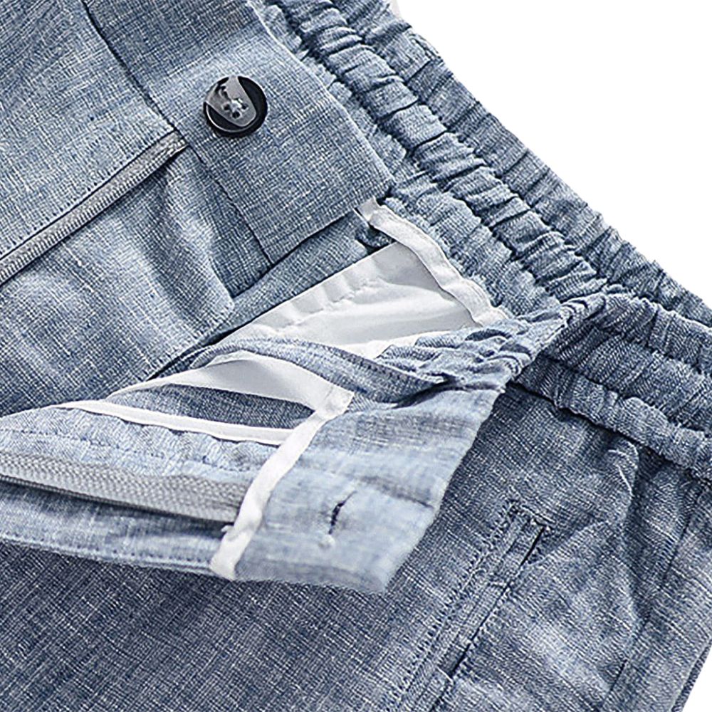 Calça Linho Masculina Fiorinni Tuscany cinza detalhes