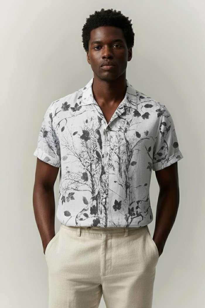 Camisa Manga Curta Estampada Fiorinni Floral