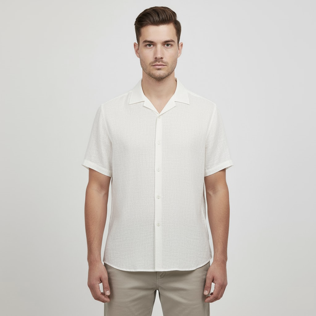 Camisa Manga Curta Fiorinni Playa Off White