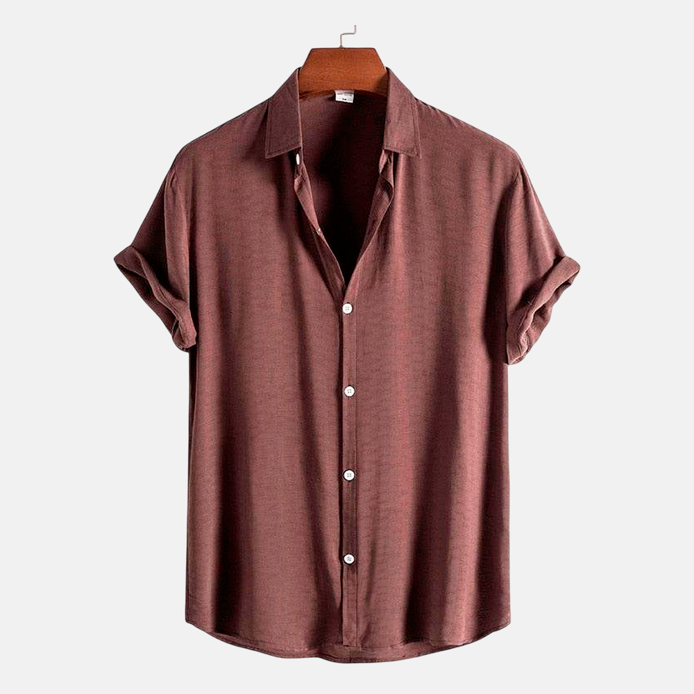 Camisa Manga Curta Lisa Fiorinni Everyday marrom