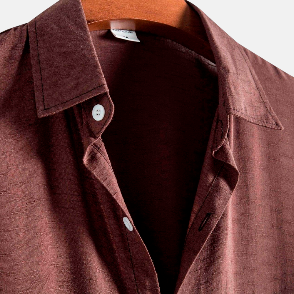 Camisa Manga Curta Lisa Fiorinni Everyday - marrom1