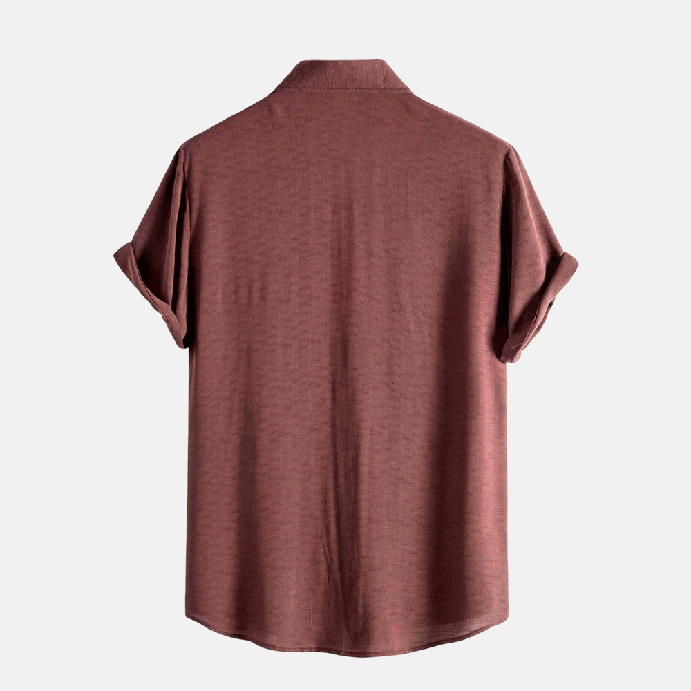Camisa Manga Curta Lisa Fiorinni Everyday marrom - costas