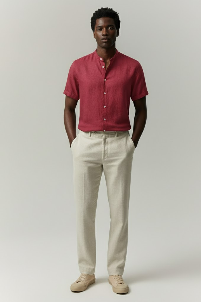 Camisa Masculina Lisa Gola Padre Fiorinni Essentials