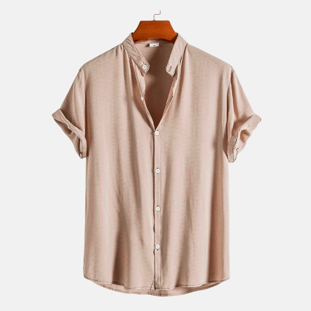 Camisa Masculina Lisa Gola Padre Fiorinni Essentials cáqui