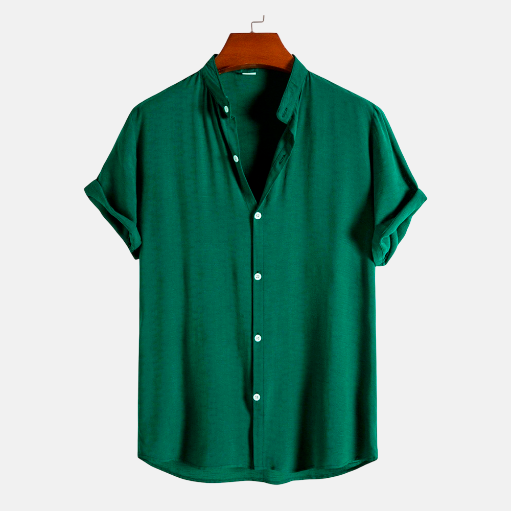 Camisa Masculina Lisa Gola Padre Fiorinni Essentials verde