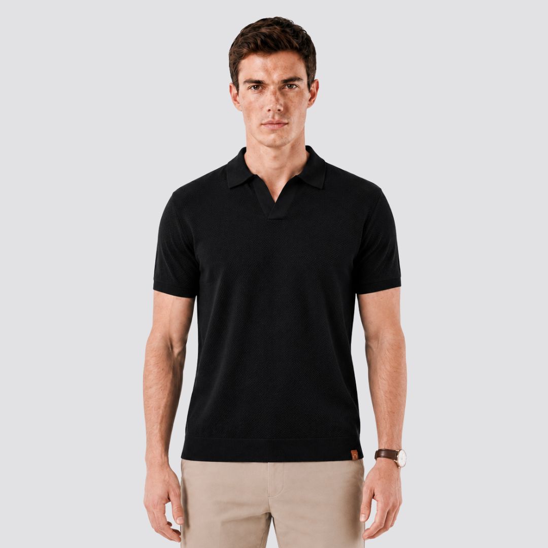 Camisa Polo Tricot Masculina Alba preto