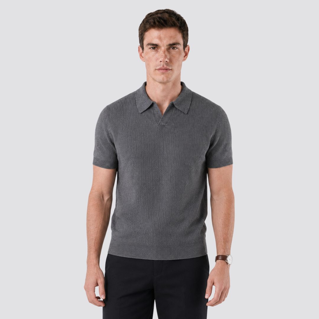 Camisa Polo Tricot Masculina Monza cinza escuro