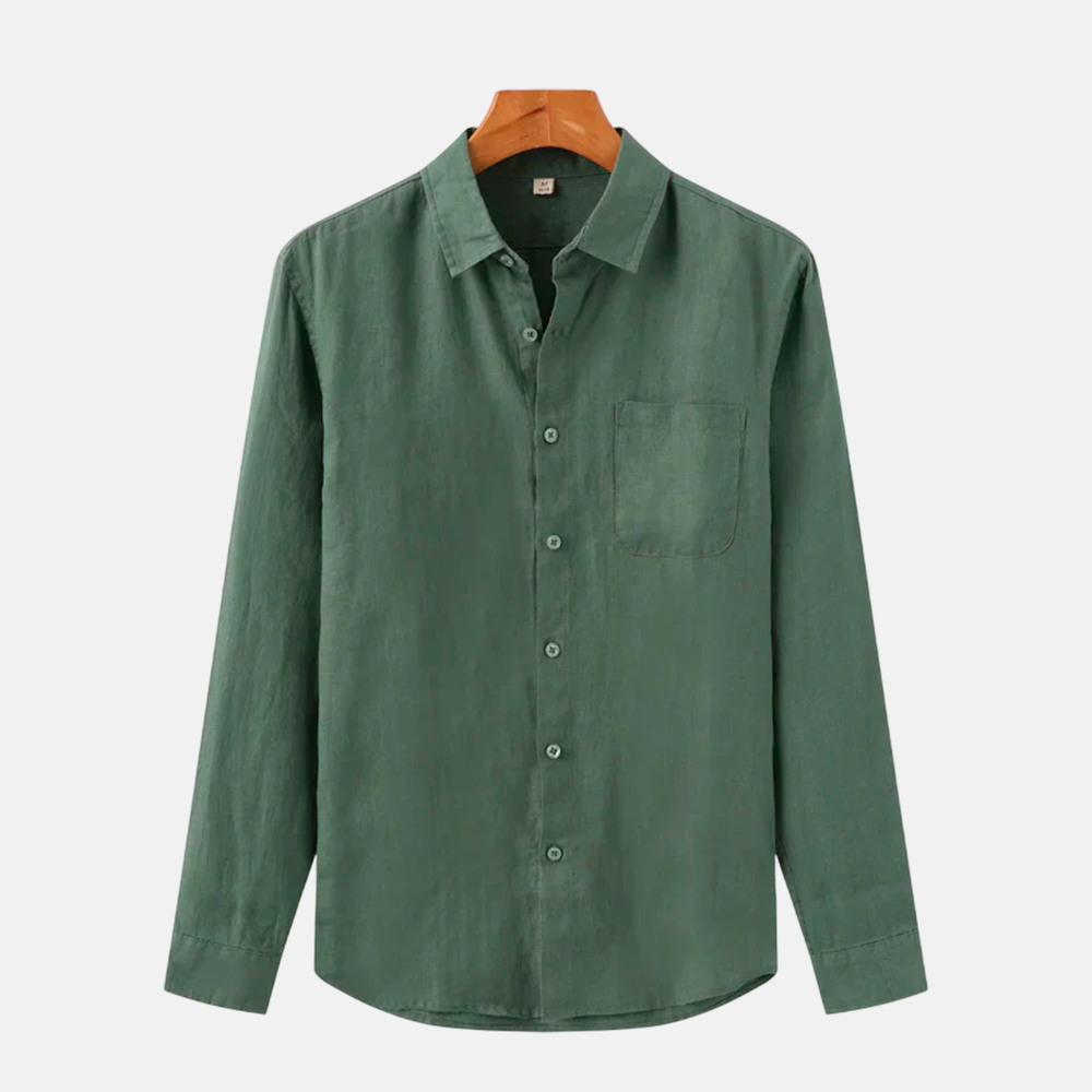 Camisa Social Masculina Fiorinni de Linho verde