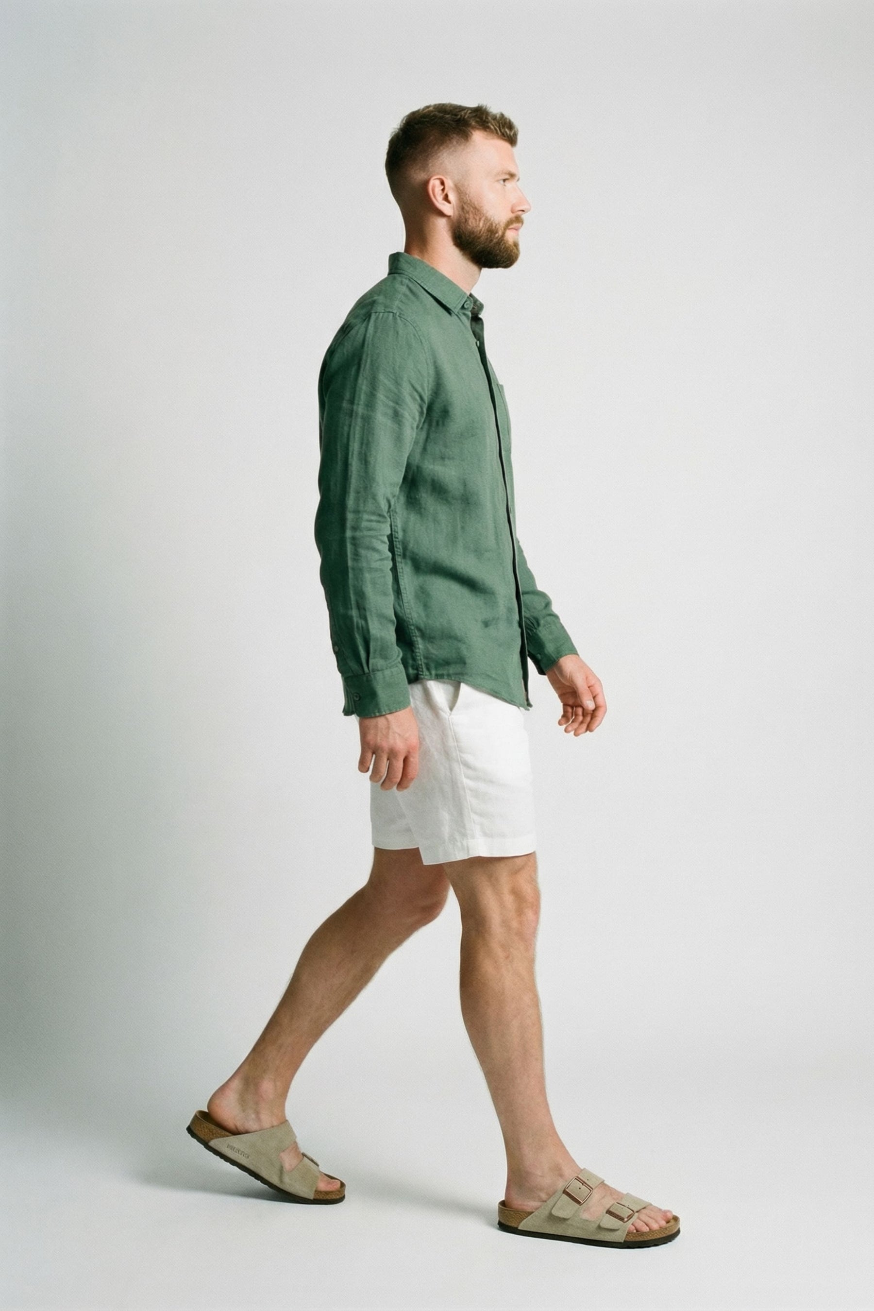 Camisa de Linho Masculina com Bolso lado