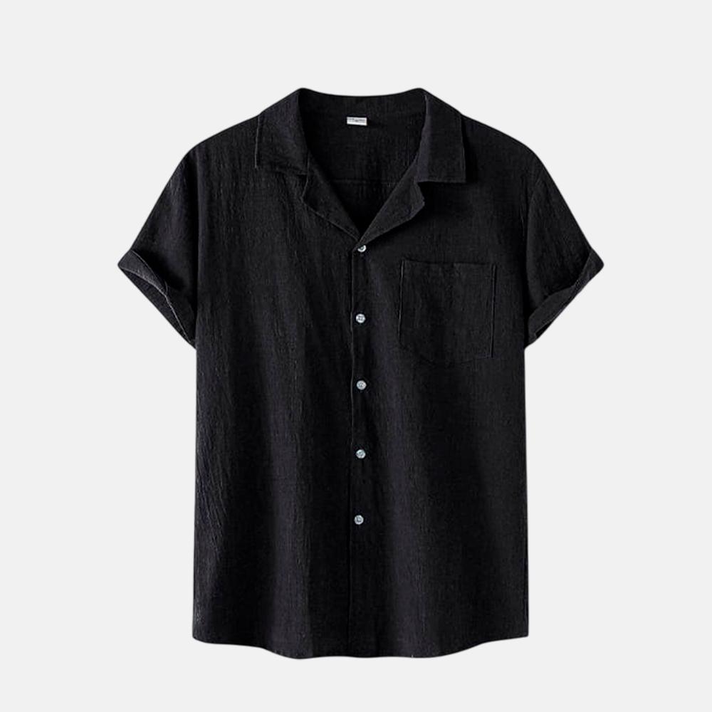 Camisa de Linho Fiorinni Portofino preto