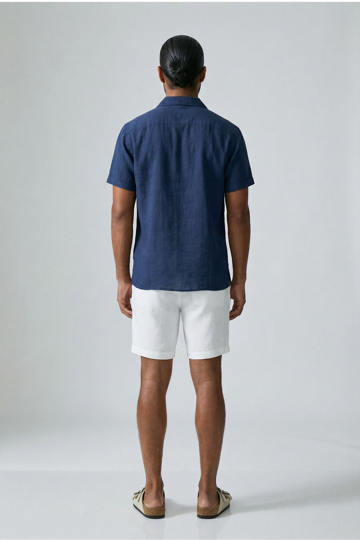 Camisa de Linho Masculina Gola Turista - costas