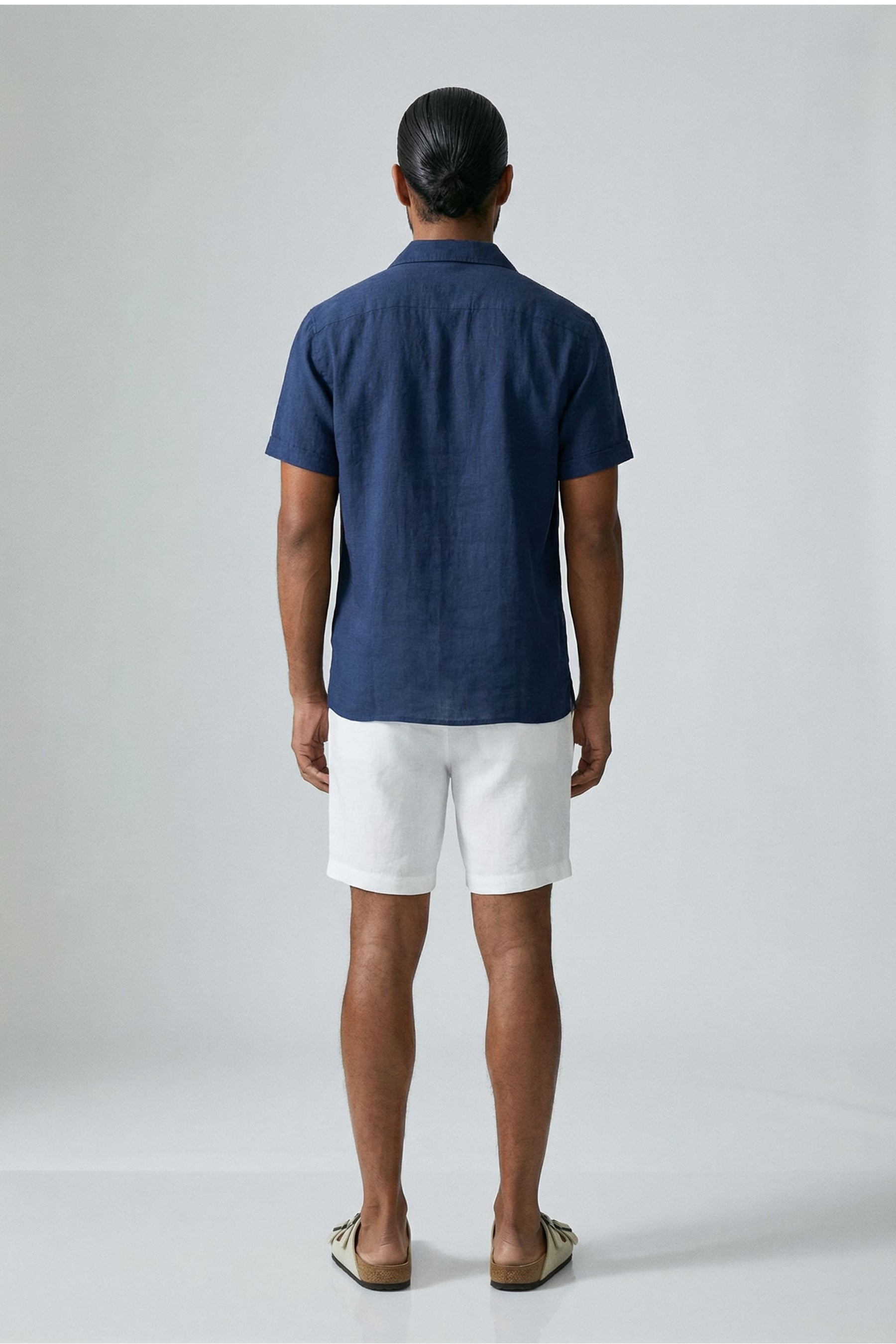 Camisa de Linho Masculina Gola Turista - costas