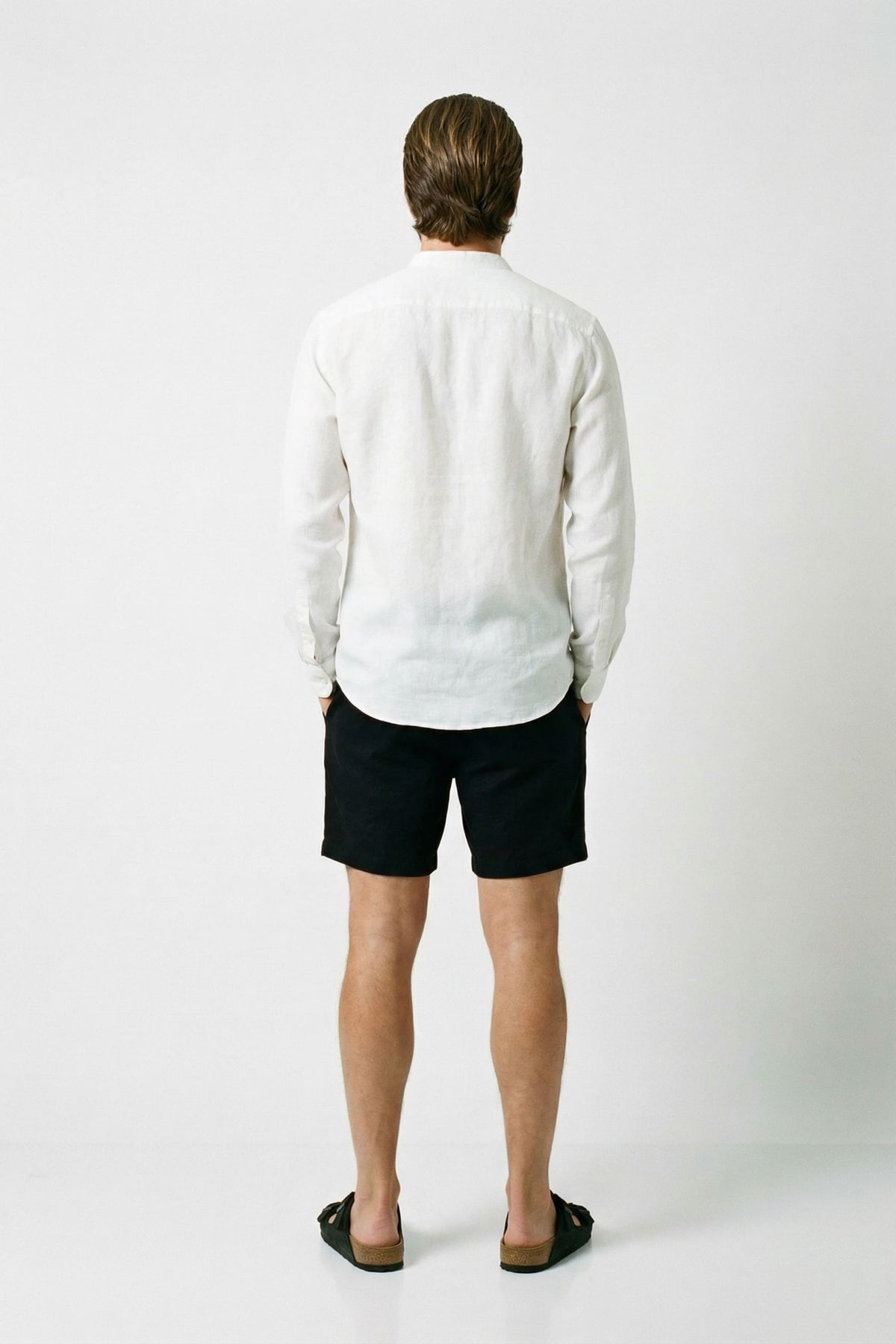 Camisa de Linho Masculina Gola Padre