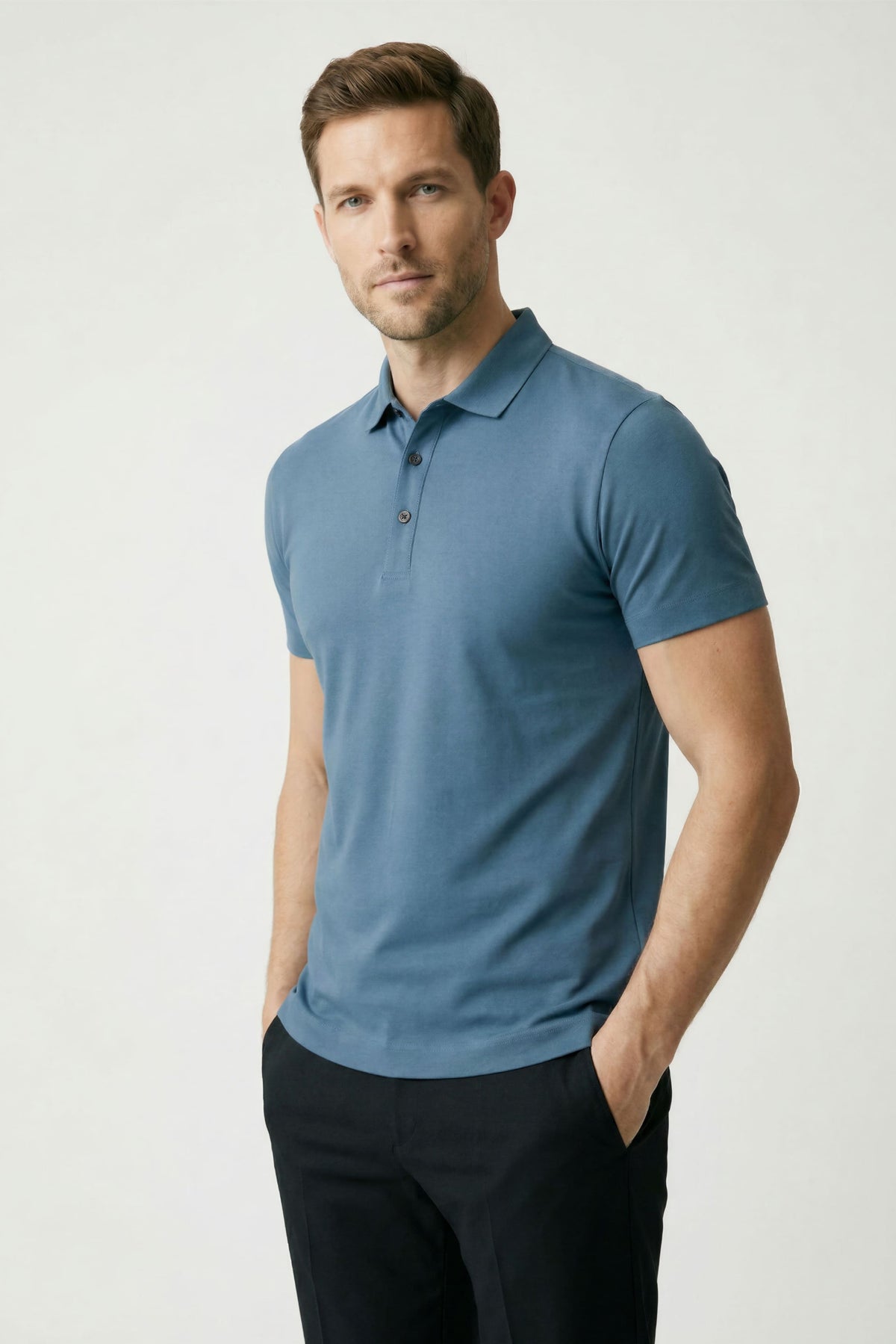 Camisa Polo Masculina em Seda Gelo Fiorinni