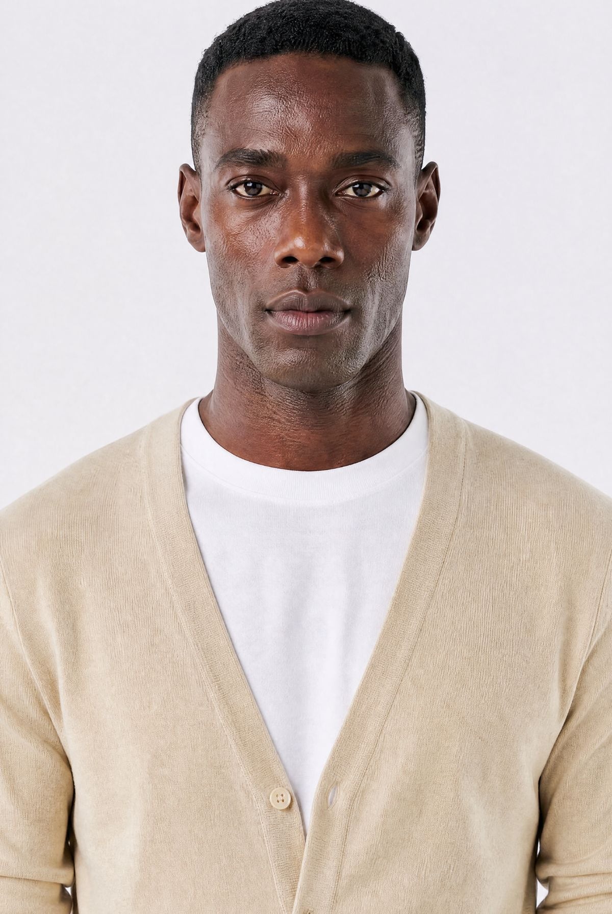 Cardigan Masculino Casual com Gola V em Tricô Leve