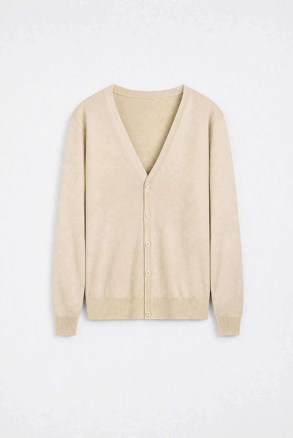 Cardigan Masculino Casual com Gola V em Tricô Leve
