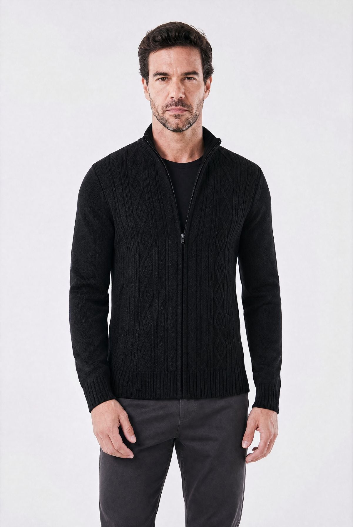 Cardigan Masculino Social de Tricô Leve