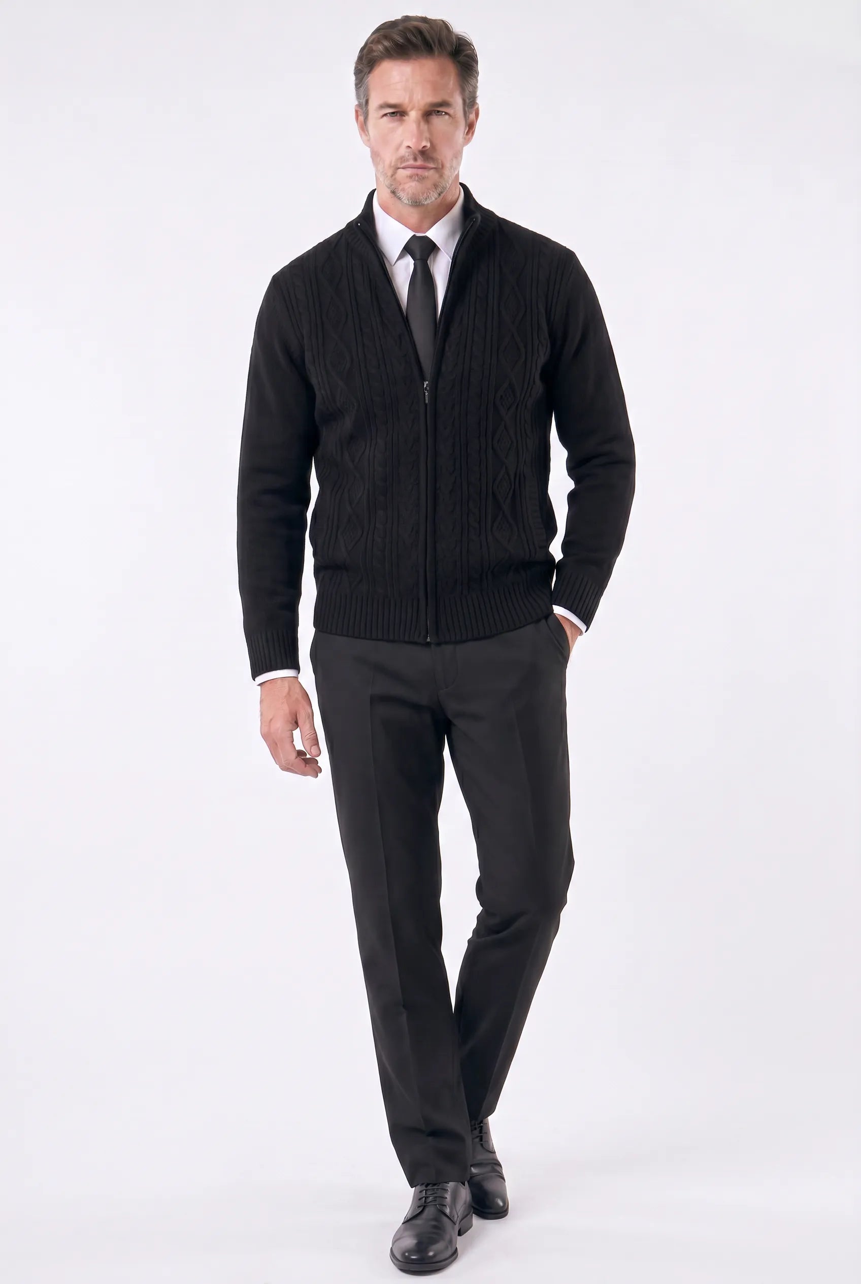 Cardigan Masculino Social de Tricô Leve
