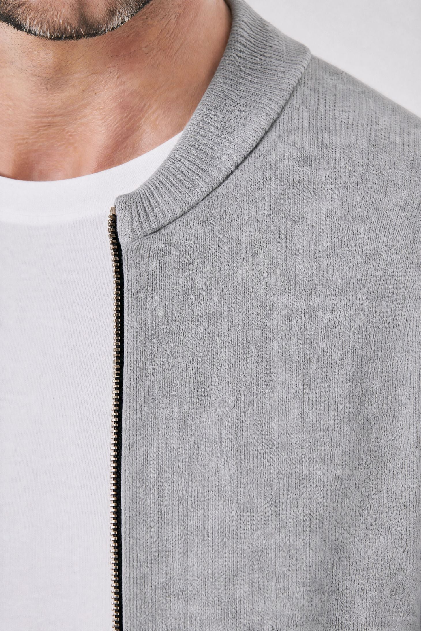 Cardigan Masculino em Lã com Zíper Central