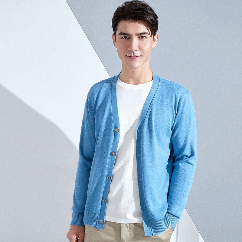 Cardigan Masculino Com Botões Fiorinni - azul