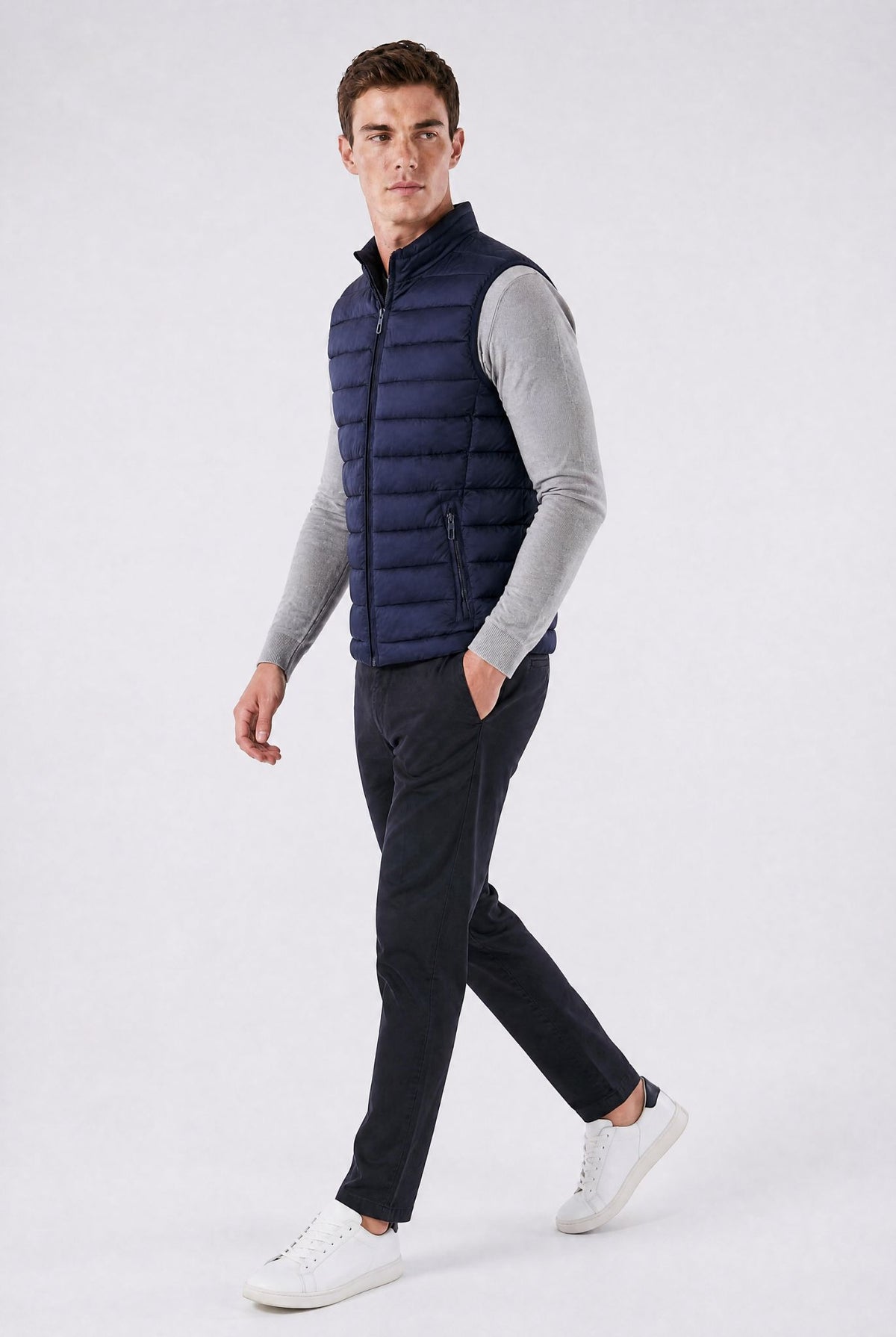 Colete Masculino Puffer Acolchoado com Zíper