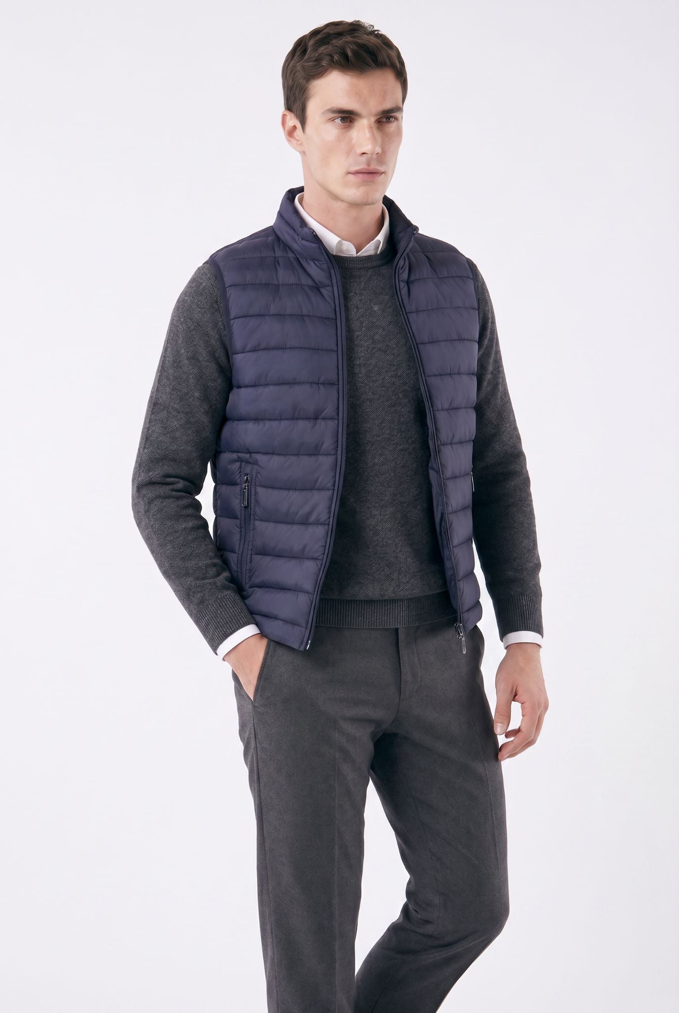 Colete Masculino Puffer Acolchoado com Zíper