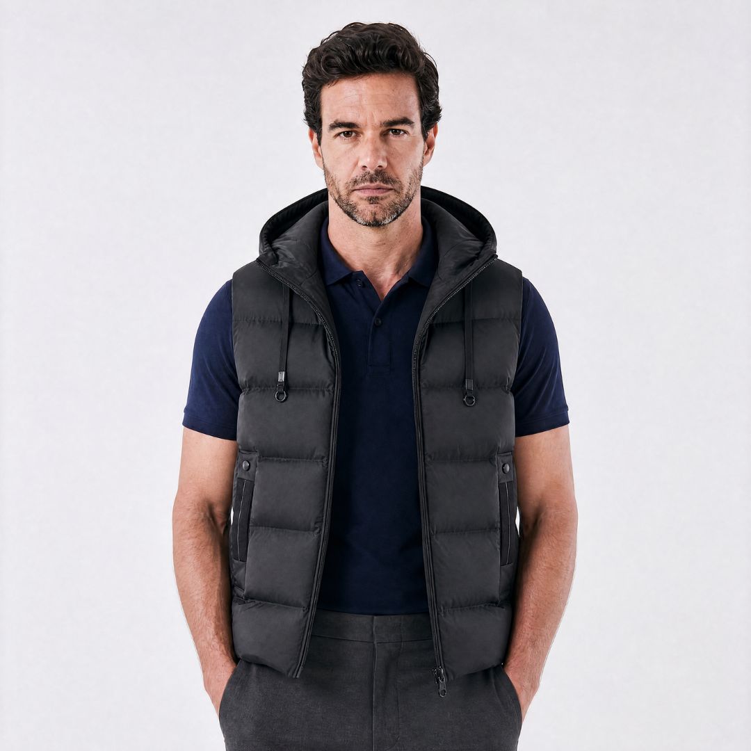 Colete Masculino Puffer com Capuz Norven