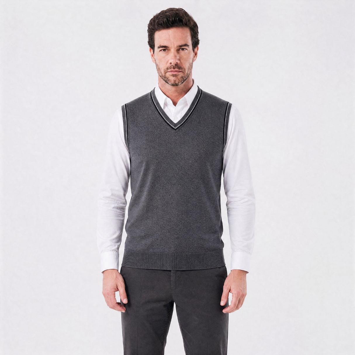 Colete Masculino Social Essentials de Alfaiataria Slim cinza