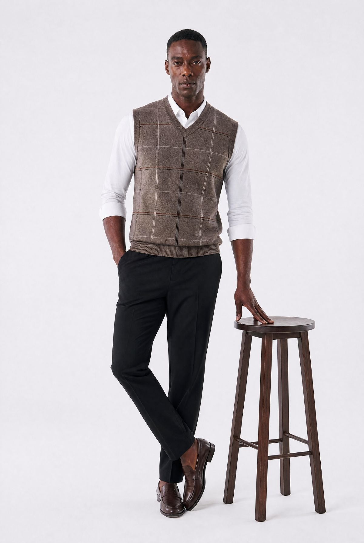 Colete Masculino Tricot com Estampa Geométrica Cassel