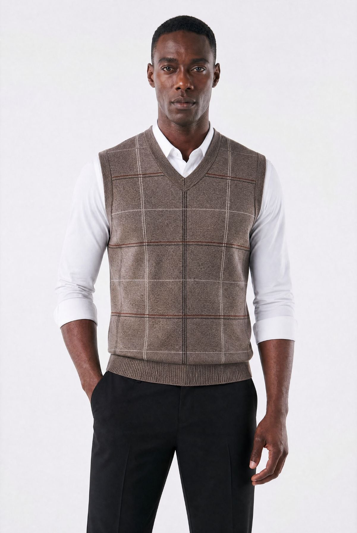 Colete Masculino Tricot com Estampa Geométrica Cassel