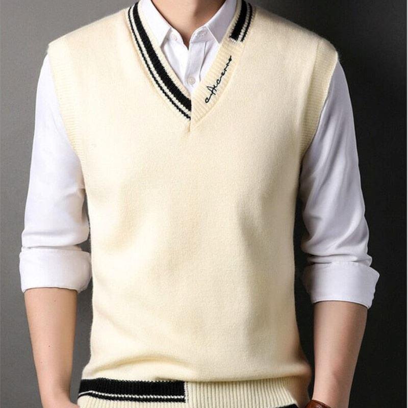 Colete Masculino em Lã Fiorinni Vintage Bege