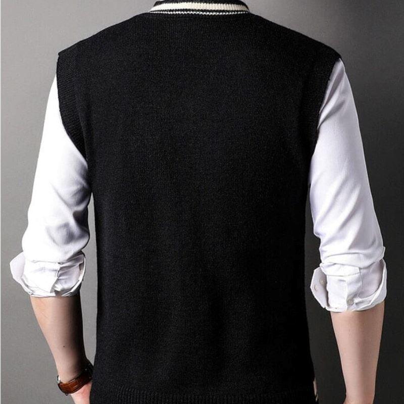 Colete Masculino em Lã Fiorinni Vintage Preto Costas