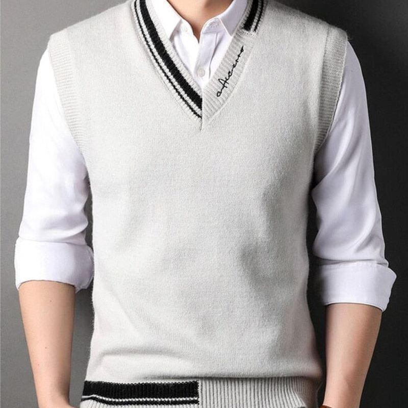 Colete Masculino em Lã Fiorinni Vintage Cinza Claro