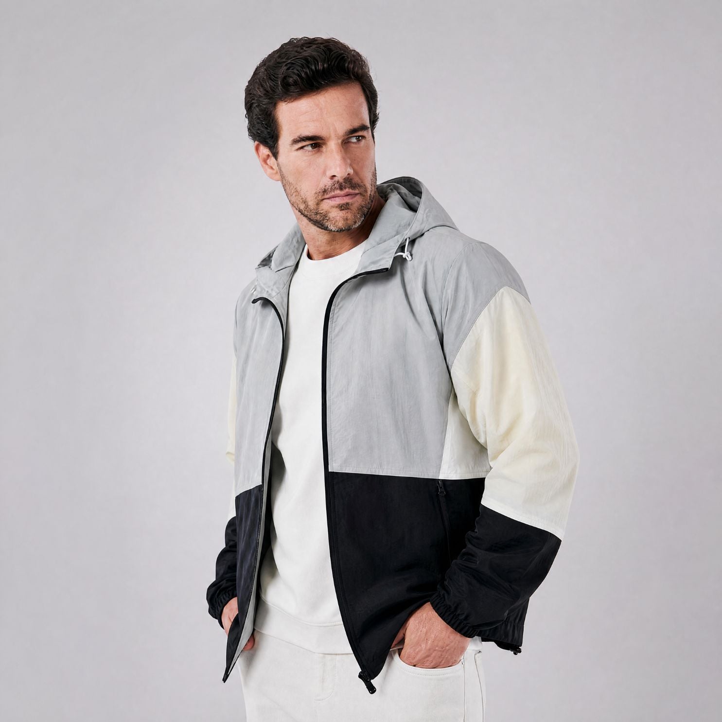 Jaqueta Corta Vento Masculina com Capuz preto