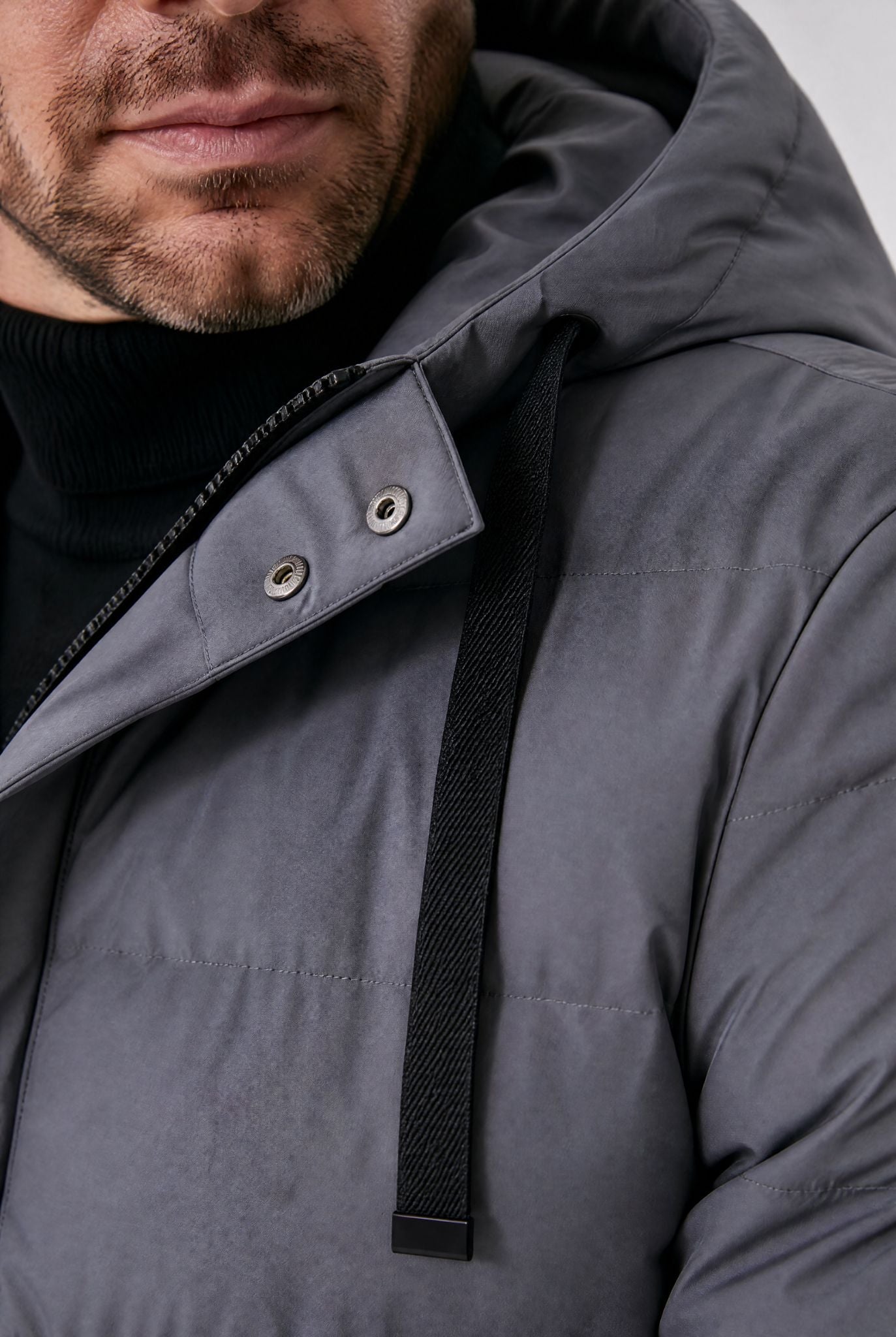 Jaqueta Masculina Puffer Longa Impermeável com Capuz