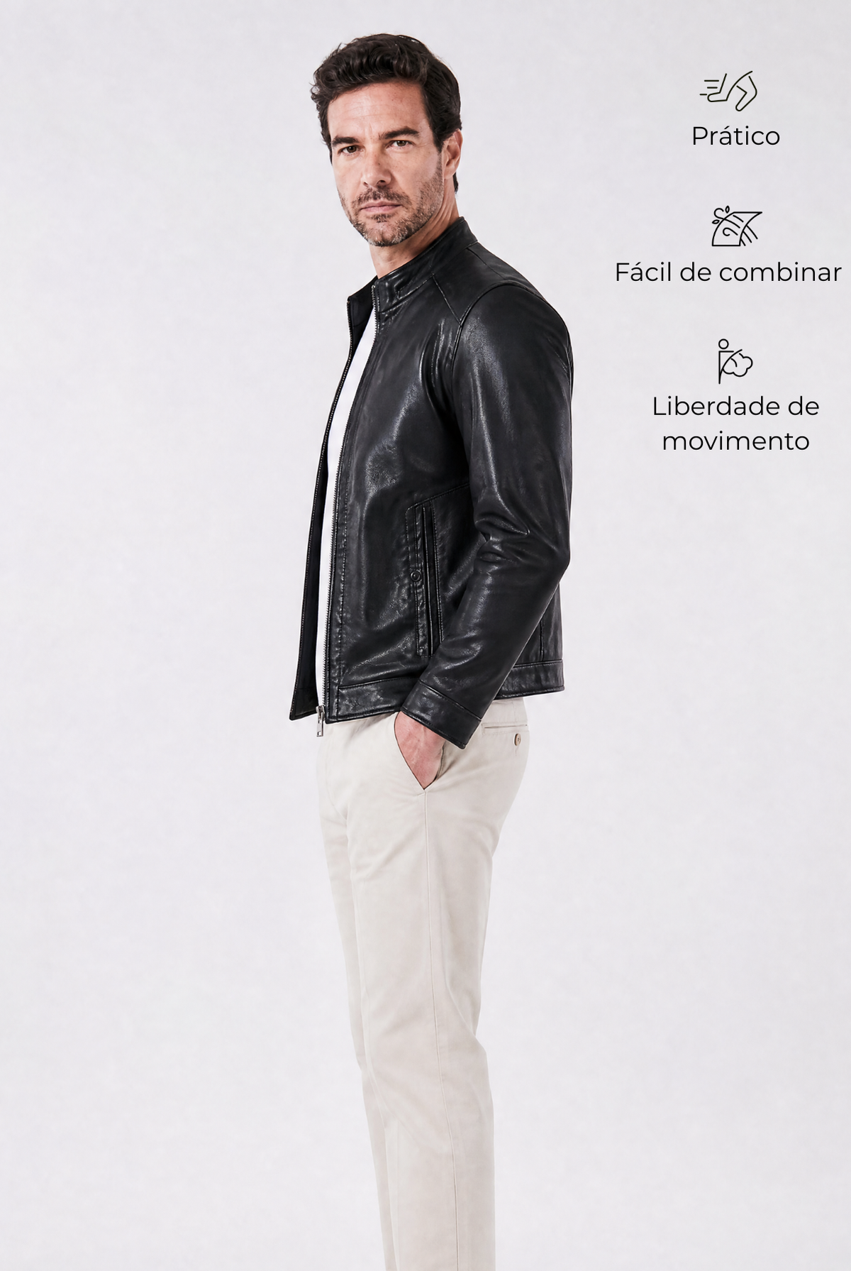 Jaqueta Masculina de Couro Keanu