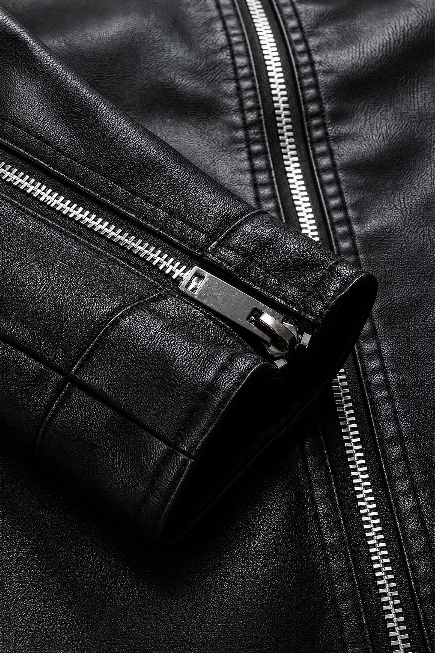 Jaqueta Masculina de Couro Slim Biker