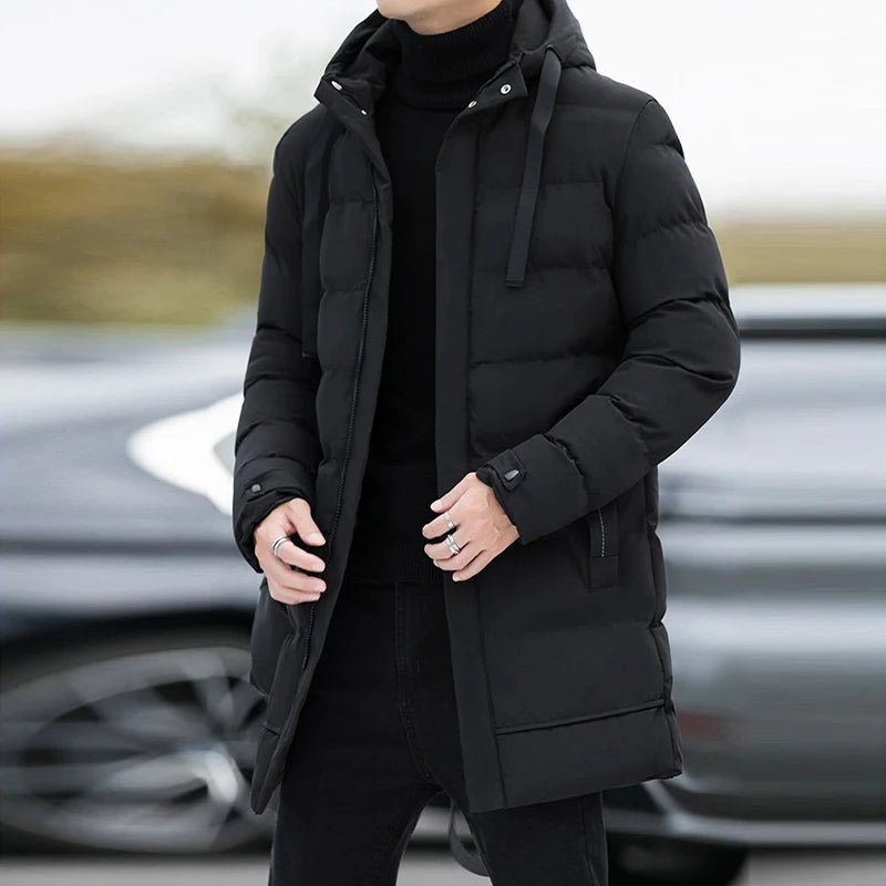 Jaqueta Puffer Masculina Alongada Fiorinni preta