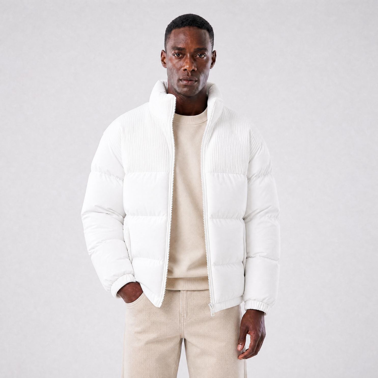 Jaqueta Puffer Masculina Company Bellaro branca