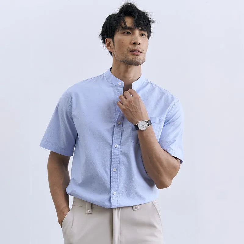 Camisa Oxford Manga Curta Salina
