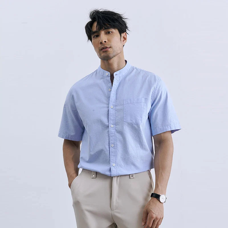 Camisa Oxford Manga Curta Salina