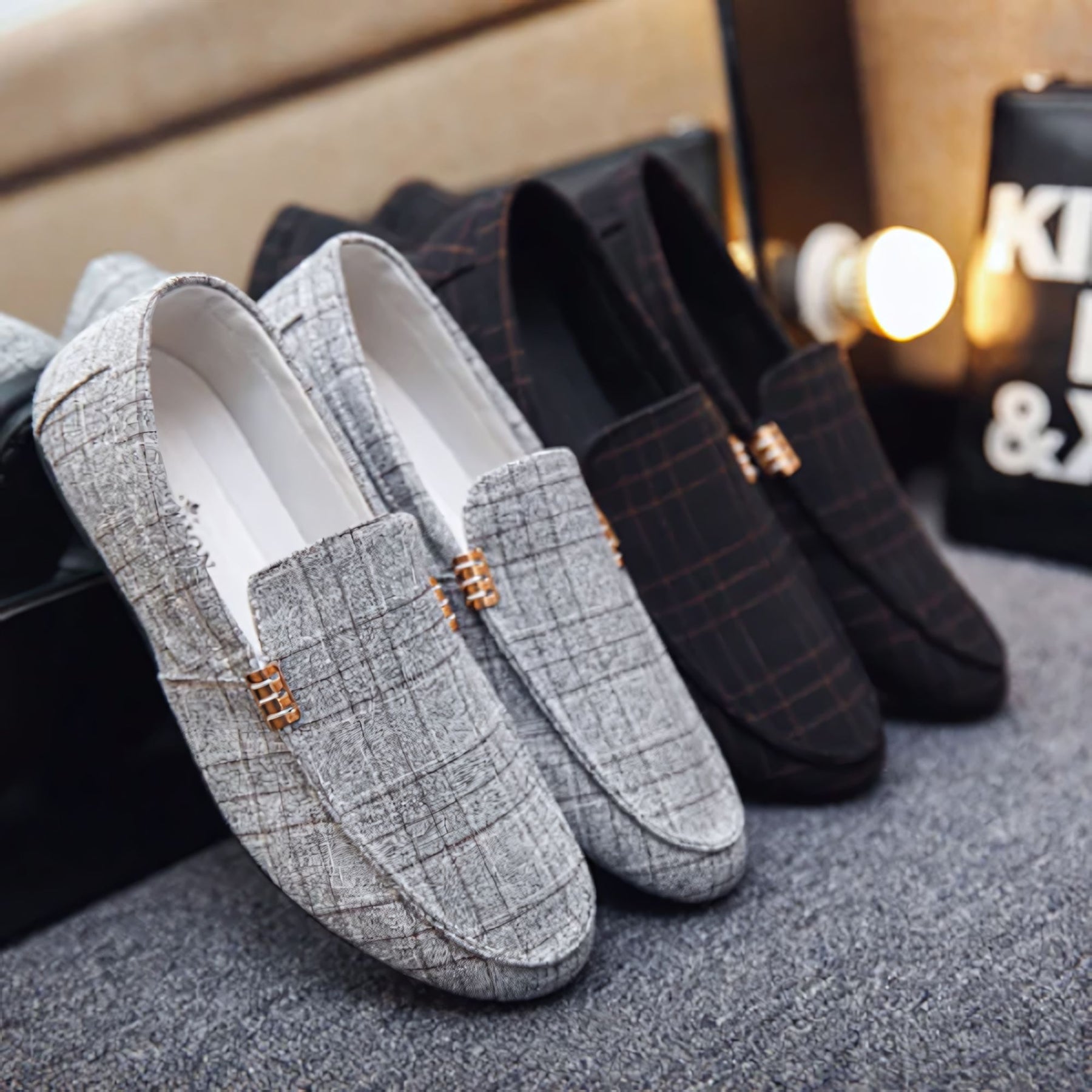 Sapato Mocassim Masculino Fiorinni Germany cinza e preto