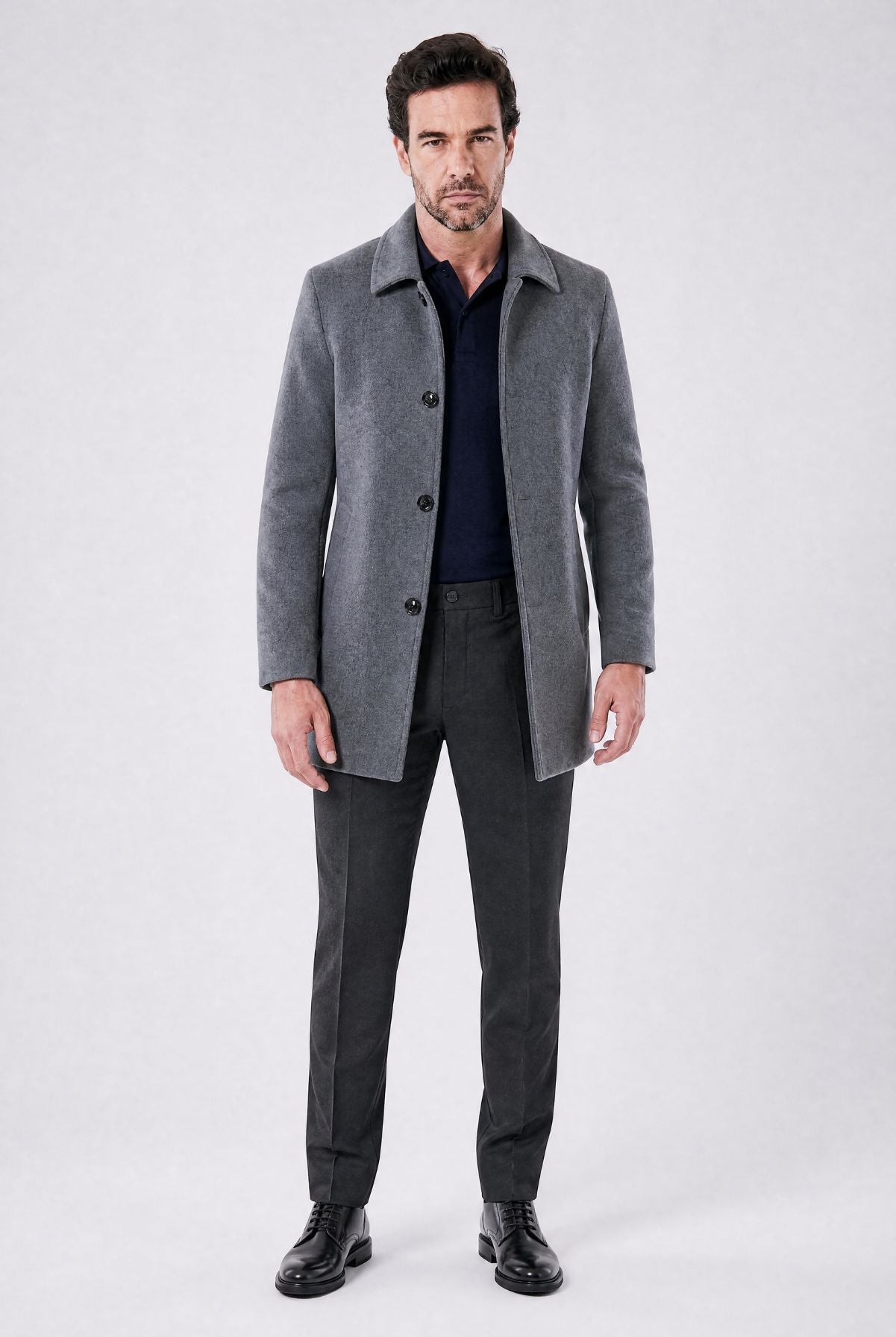 Sobretudo Masculino Curto De Lã Denmark